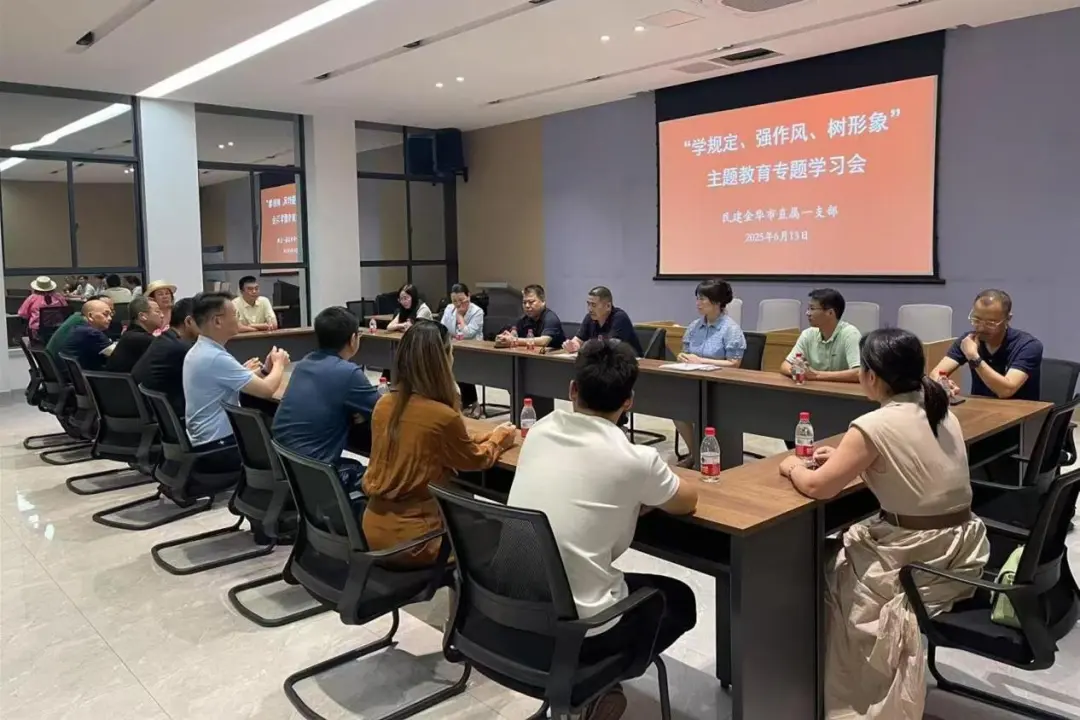 民建市直一支部召开“学规定、强作风、树形象”主题教育专题学习会